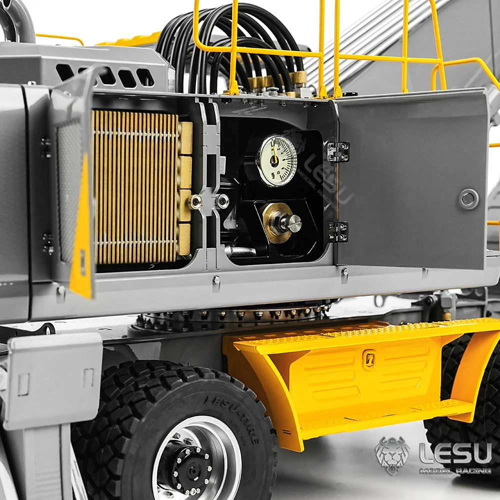 LESU ET30H RC Excavator 1/14 Hydraulic Wheeled Digger RTR Heavy Duty Machine Light System Radio Control Metal Vehicle Model Toys 6