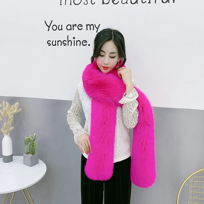 Schultergurt für Damen, Kunstfell, warmer Schal, flauschiger Schal für Herbst und Winter, Party-Abendkleid, pelziger Halswärmer – Detail 6