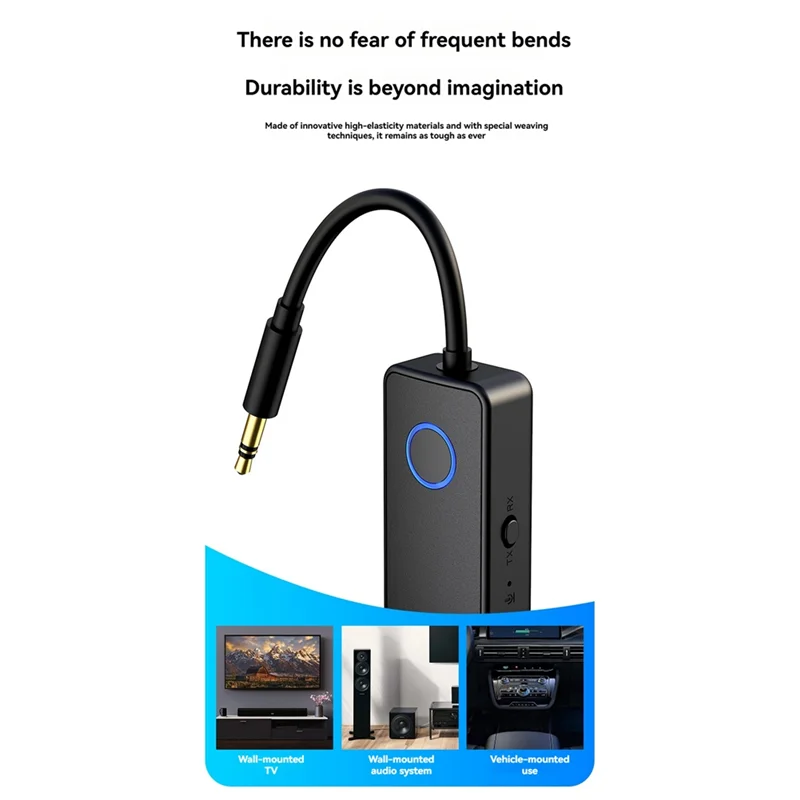 A32T-TV PC 스피커 자동차 오디오 2 In 1 Bluetooth 5.4 수신기 송신기 3.5Mm AUX 잭 무선 오디오 어댑터