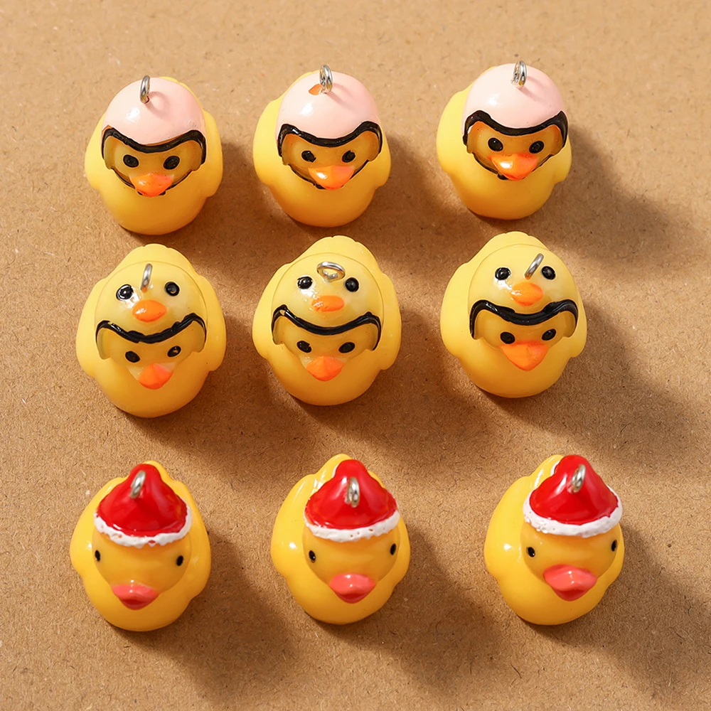 Set of 5 Adorable 3D Duck Charms
