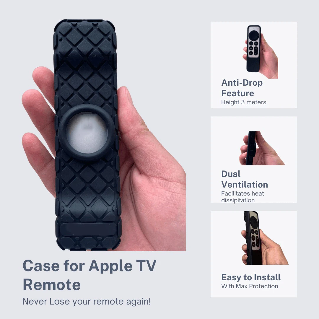 Remote Case for Apple Siri Remote 2nd 3rd Gen Apple 4K HD TV Siri 2nd 3rd Generation AirTag Applicable silicone remote case silicone remote cover silicone remote sleeve remote controller cover silicone case protector