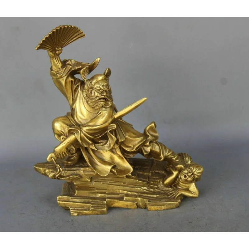 

Chinese Copper Myth Immortal Zhong Kui ChungKuel God Catch Demon Devil Statue