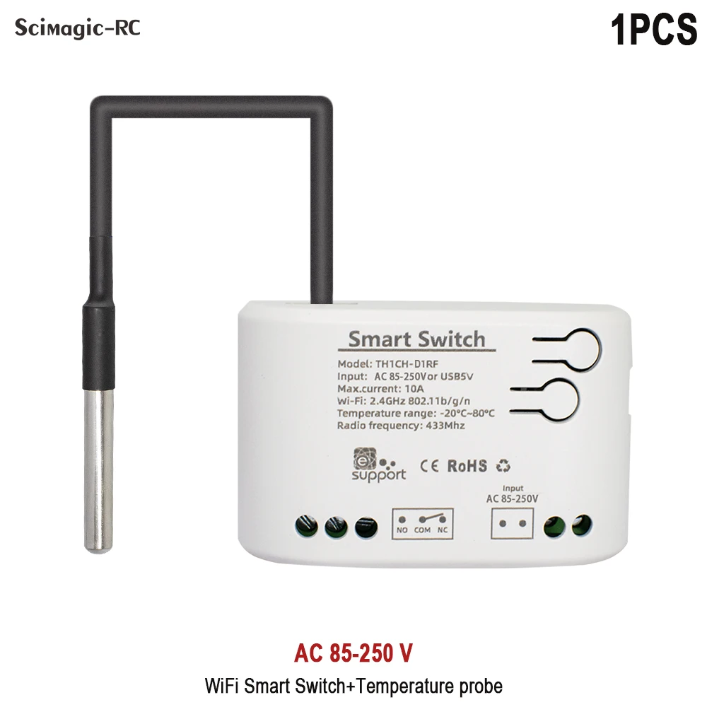 WiFi Smart Temperature Switch with Real-time Energy Monitor & Voice Control