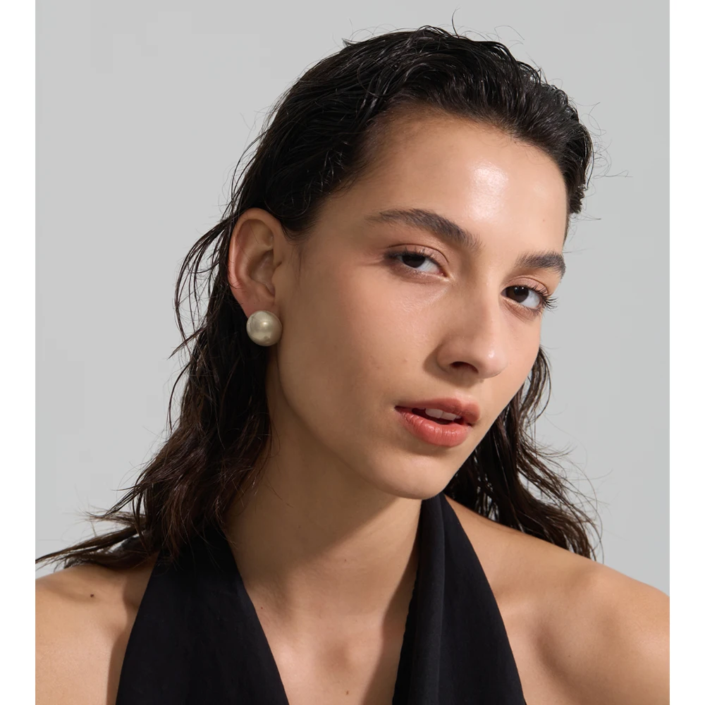 Yhpup Pearls Stud Earrings 20*20mm for Women