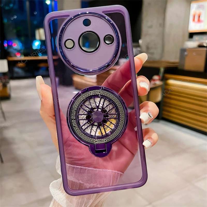 Clear Silicone Soft Case with Spinning-Top Stand Cover