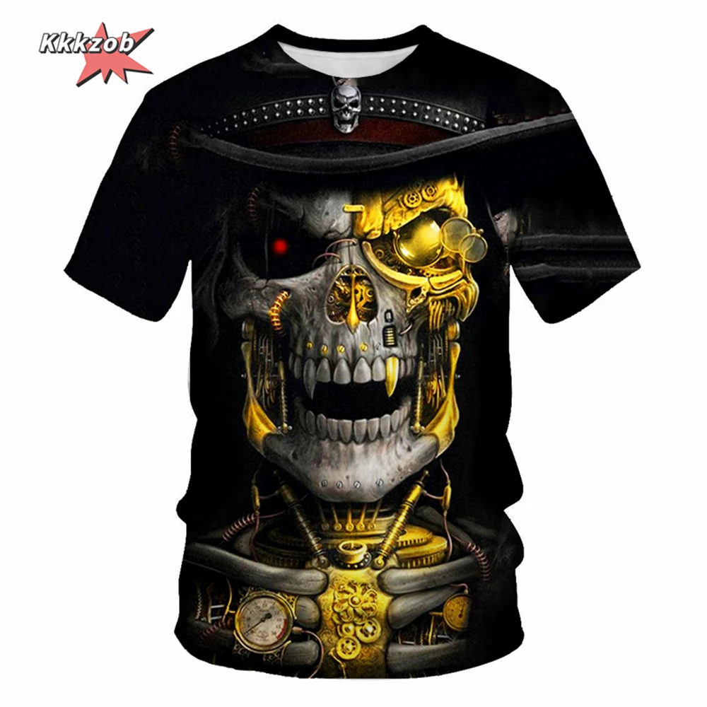 Gothic Skull T-Shirt - 3D Printed Casual Short Sleeve Top