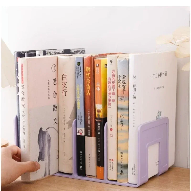 4 Grid Bookends Stand Bookshelf Desktop Decor Storage Rack Book Holder School Stationery Office Desktop File Organizer book organizer book holder book stand