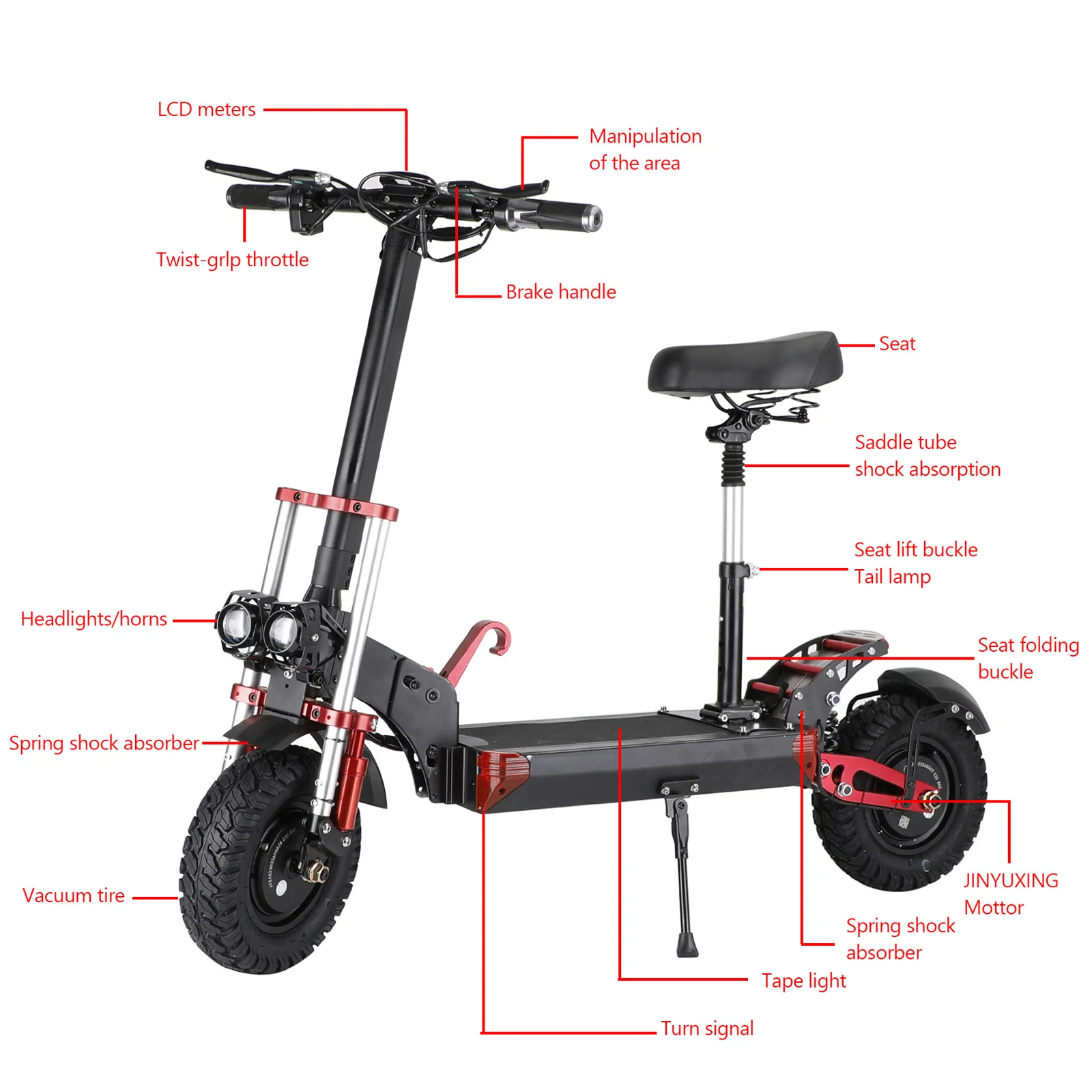 Artudatech 2000W Power Electric Scooter for adult With Seat LCD Display Screen Cruise Dual drive 12" tires