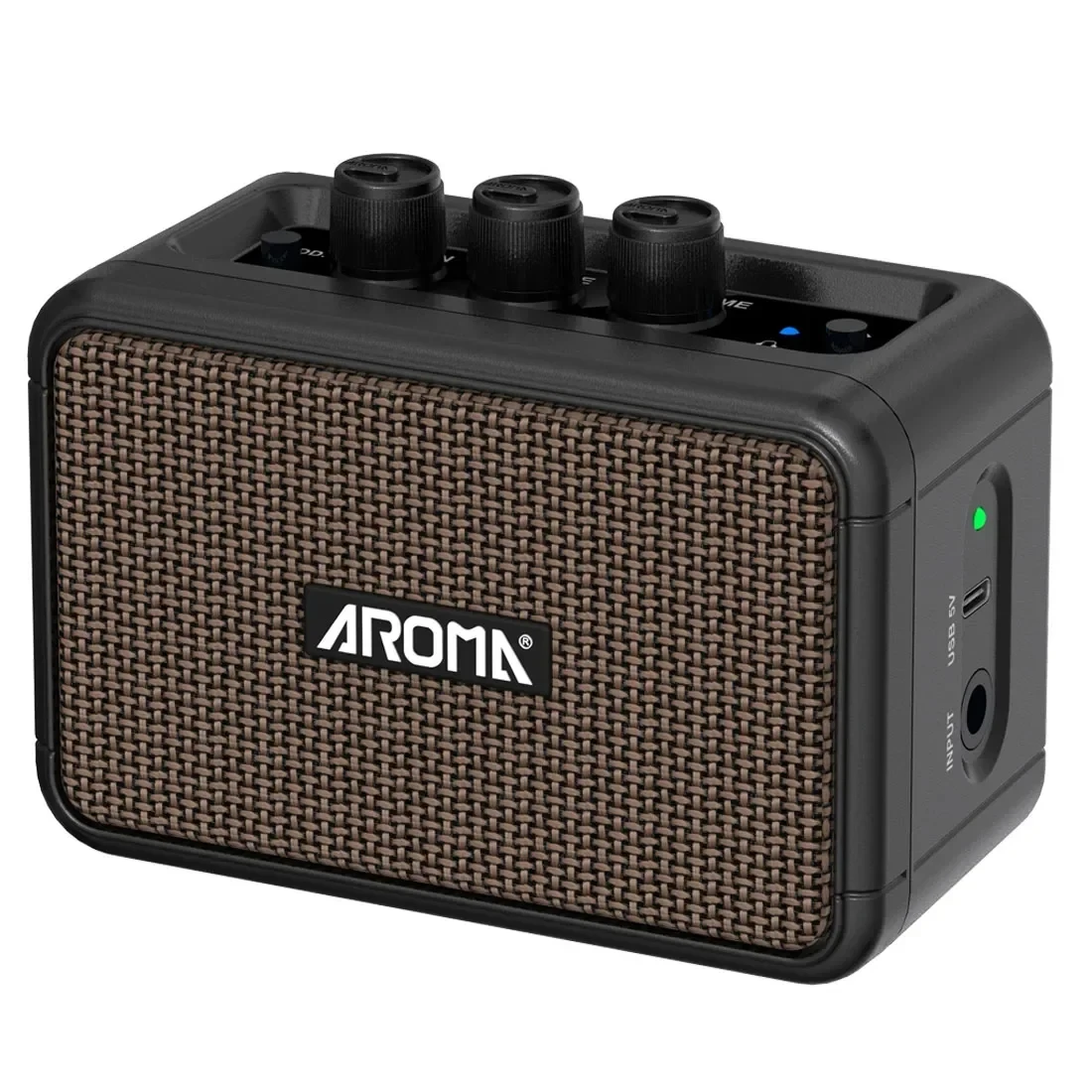 Mini Electric Guitar Amp Aroma AG-04 Rechargeable Bluetooth Portable CleanOverdrive Headphone Jack