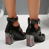 Punk Gothic High Heels Pumps Woman Y2K Metal Buckle Straps Mary Jane Lolita Shoes for Women Rose Heeled Pointed Toe Party Shoes 2