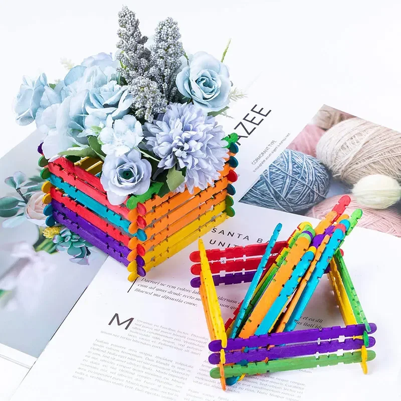 50Pcs Natural Wood Craft Sticks for Creative DIY Projects and Art Crafts