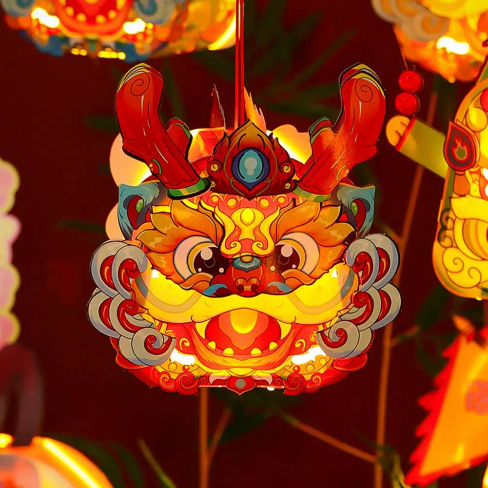 

Lantern Decoration Kit Chinese Style Handheld Lanterns for Spring Festival Retro Traditional Paper Lanterns with for Children's