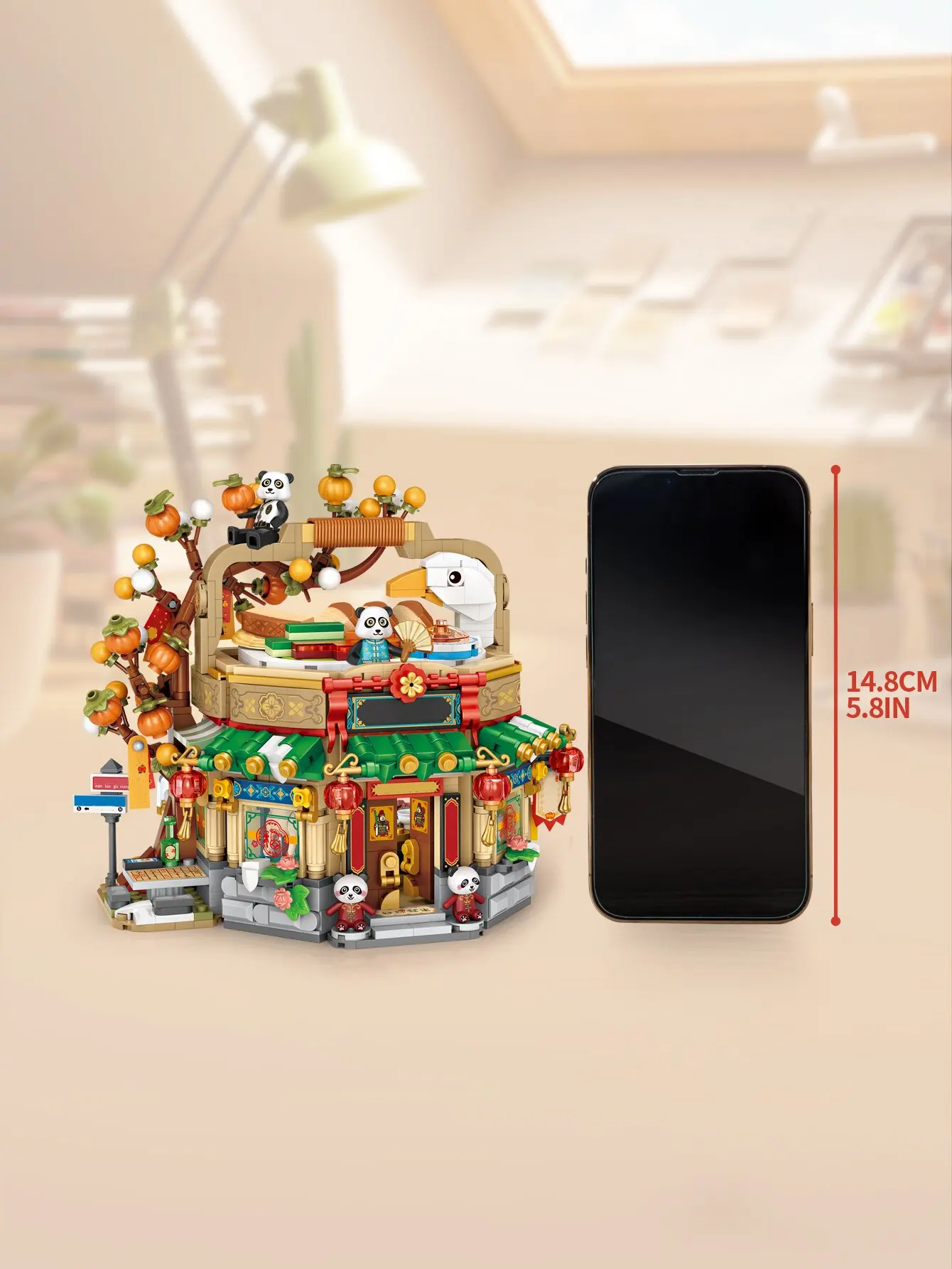

2024 New Spring Festival Roast Duck Shop New Landscape Art House MIMI Children's Building Toy Gifts