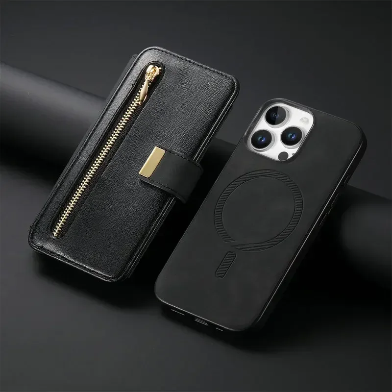 Premium Realme Leather Wallet Case - Detachable 2-in-1 Design with MagSafe Compatibility