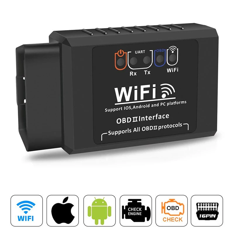 Фото 2021 Wi-Fi OBDII ELM327 OBD2 инструмент для автомобильного сканирования для IPhone Android ПК диагностический считыватель диагностики двигателя №2