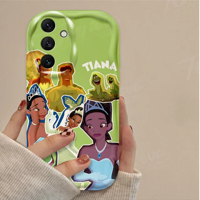 Caixa do telefone da onda da princesa da Disney, tampa macia clara do silicone, Samsung Galaxy A53, A54, A34, A14, A24, A13, A23, A33, A73, A15, A05, A05S 2