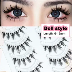 Doll Lashes Extension: Handmade Natural Cat Eye False Eyelashes for Cosplay & Anime Makeup (W-3)