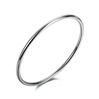 925 Sterling Silver Women's Bangle Simple Single Loop Design Diameter 6.5 Cm Silver Wedding Jewelry 2