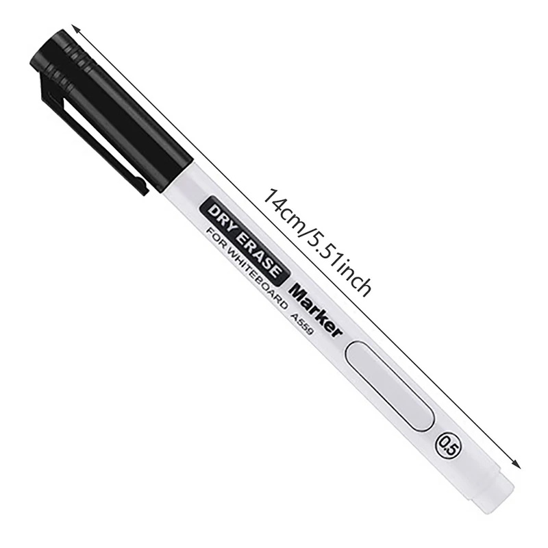 1.0MM 지울 수있는 화이트 보드 펜 매우 얇은 건조 지우기 펜 사무실 시험 방수 마커 펜