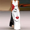 113180-443c48.jpg Robe longue à col en V pour femmes, tenue d'été élégante, vintage, imprimée, grande taille
