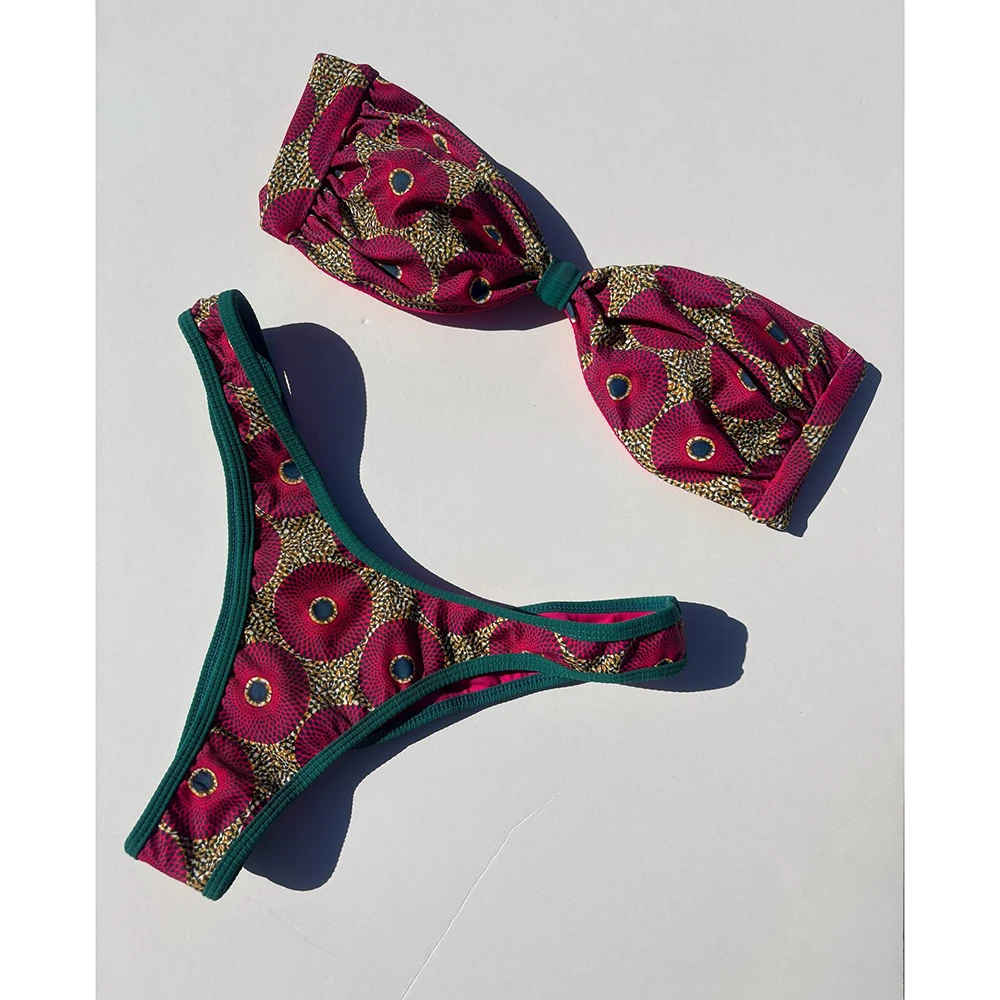 Push Up Bikini 2025 Sexy Women Swimsuit Female Swimwear Micro Bikini Set Bandeau Swimming Suit Beachwear Print Brazilian Biquini