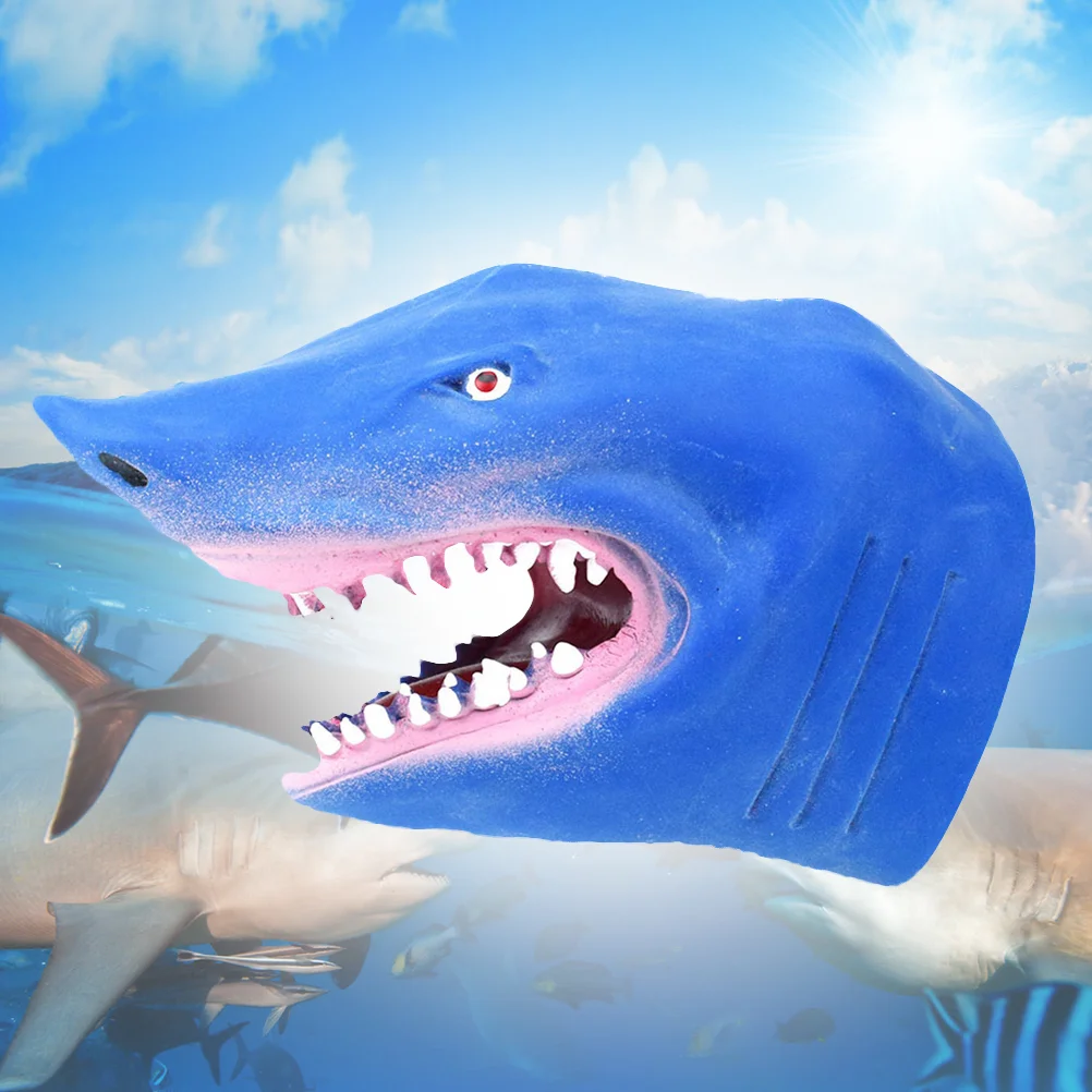 

Shark Hand Puppet Toy Shark Role Play Toy Funny Toy Kids Children Gift (Blue)