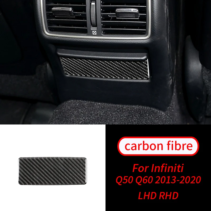 

For Infiniti Q50 Q60 2013-2020 1PCS Real Carbon Fiber Inner Rear Air Vent Outlet Cover Trim Car Interior Supplies Car Decor