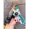 New Astronaut Rabbit Metal Keychain Black Purple Pink Blue Doll Cute Car Bag Keyring Girl Boy Couple Lover Knitted Lanyard Gift 4