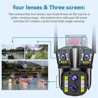 Caméra WiFi IPC360 Home 8K 16MP avec zoom optique 10X, quatre objectifs, trois écrans, surveillance, suivi automatique, extérieur 360° °   Caméra IP 2