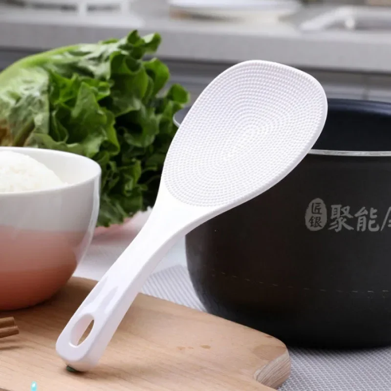 Non Stick Rice Scooper Standing Rice Spoon Paddle Professional Potato Server Spatula White,silicone spatula,stainless steel spoon,silicone kitchen utensils,silicone cooking spoon,wooden cooking spoon,plastic rice spoon,cooking scoop