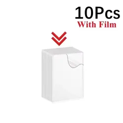 Transparent Kpop Card Sleeve with Protective Film - Clear Card Holder for Idol Photos and Game Cards (A - 10pcs(with film))