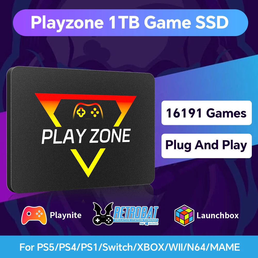 PlayZone 1T Retro Game SSD For PS5/PS4/PS3/PS2/Xbox/Switch/WII