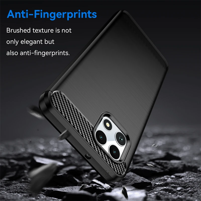 Anti-Knock Silicone Carbon Fiber Phone Case Cover