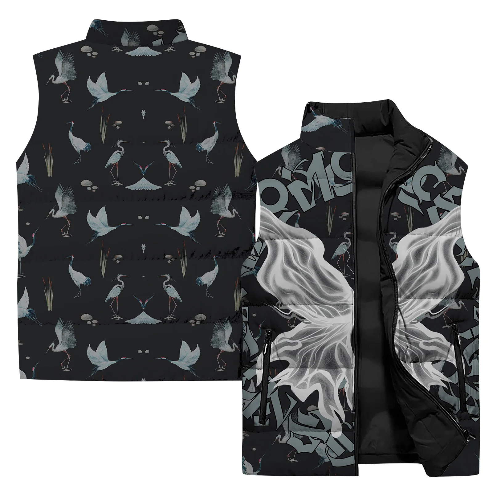 thumbnail image 1 of Chaqueta sin mangas de invierno con estampado de animales en 3D para hombre, chaqueta informal de moda con cremallera, chaleco cálido para deportes al aire libre, chaqueta para correr para hombre, 1 of 5