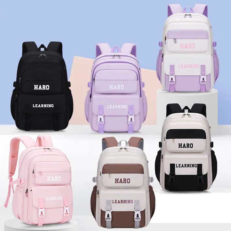 large capacity school backpack kids girl student bag waterproof nylon book bag Elementary girl school backpack with many pockets 2