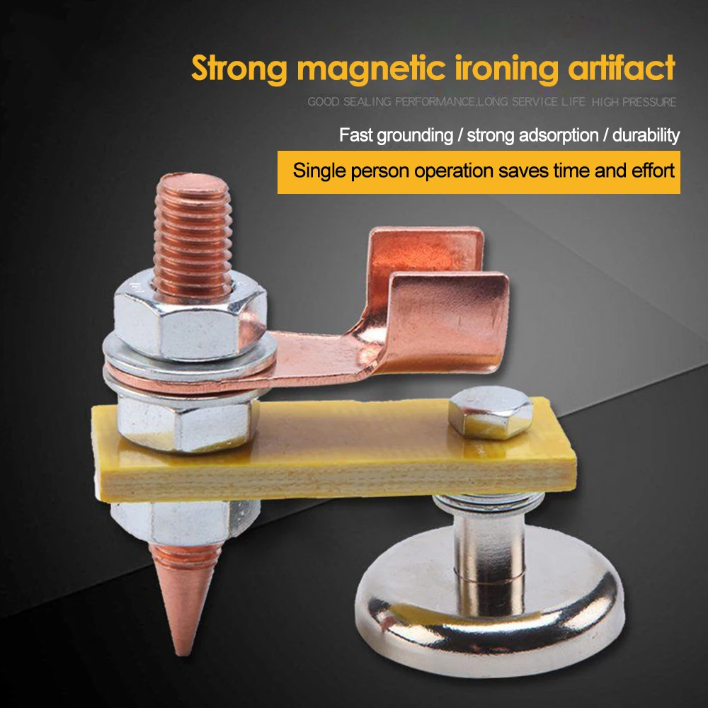 Welding Magnet Head Magnetic Welding Ground Clamp Holder Fixture Strong Welder Sheet Metal Repair Machine Ground Wire Clamp Magnetic Welding Holders Magnetic Welding Fixer