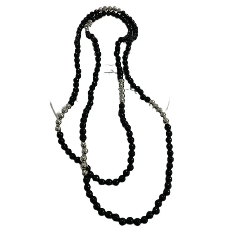 black long beaded women's necklace exaggerated fashion luxury club party banquet clavicle chain For women jewelry accessories