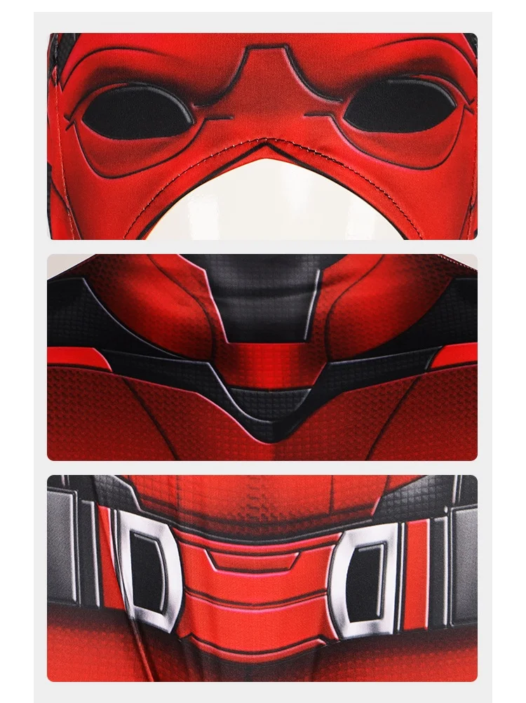 Marvel Comics: Daredevil | Red Bodysuit and Mask Cosplay Costume 25 Marvel Comics Daredevil Red Bodysuit Mask Cosplay Costume