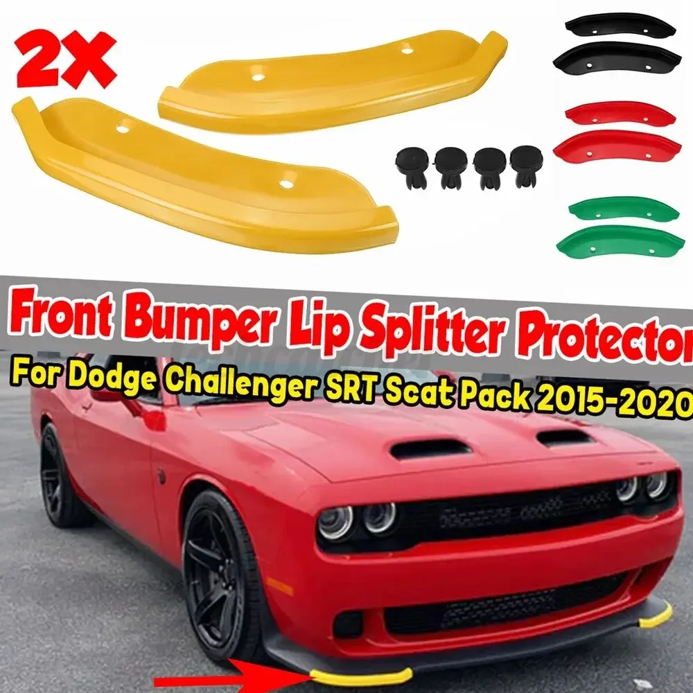 Paraspigoli Dodge Challenger Paraurti Anteriore Splitter Giallo Per Dodge Challenger 2015+ - Protezione In ABS Lucido Kit Paraurti ABS Giallo Gloss