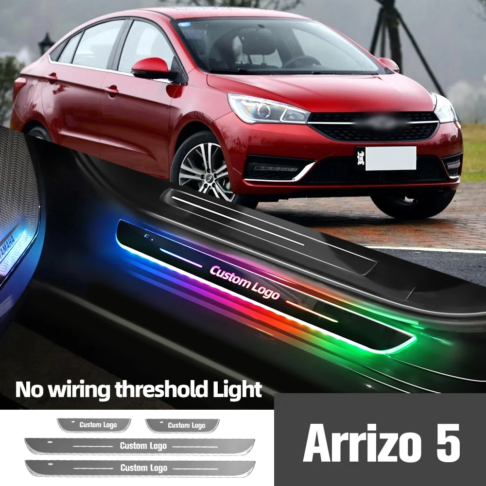 

For Chery Arrizo 5 2016-2019 2017 2018 Car Door Sill Light Customized Logo LED Welcome Threshold Pedal Lamp Accessories