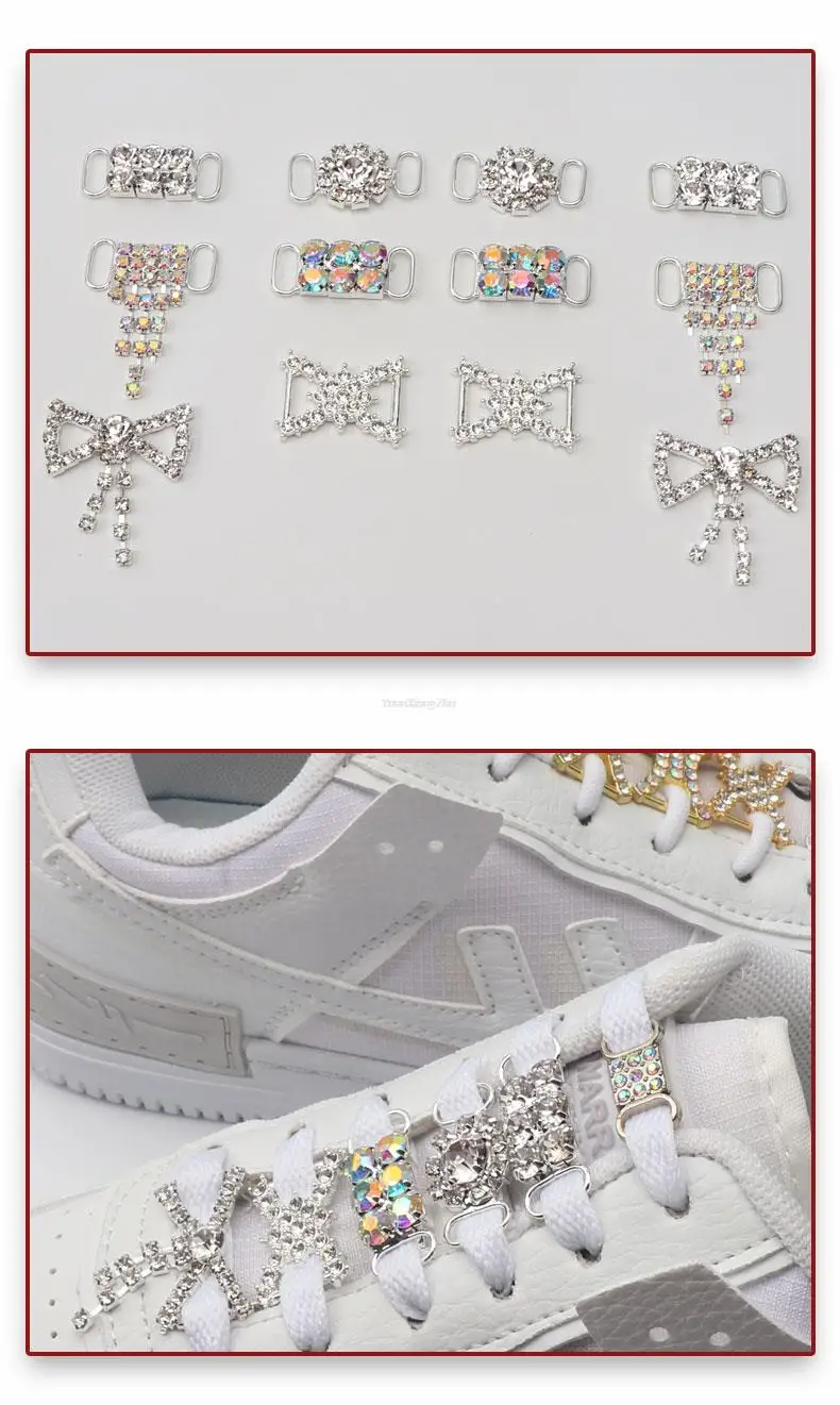 Luxus Strass AF1 Schuh Charms Bunte Diamant Sneaker Charms Mädchen Schuh Dekoration DIY Schnürsenkel Schnallen Schuhe Zubehör – Detail 7