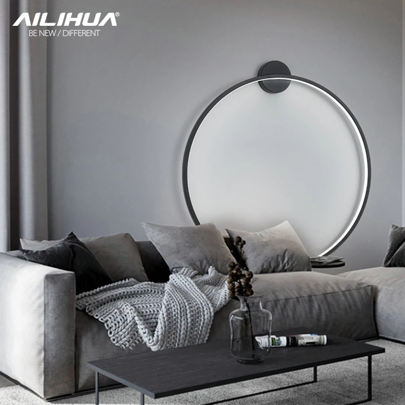 Minimalist living room background wall lamp decorative atmosphere Lamp New Nordic bedroom bedside wall lamp wiring free