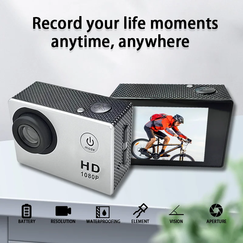 미니 헬멧 HD 1080P 스포츠 액션 방수 다이빙 녹화 카메라, 풀 HD 캠, 익스트림 운동 비디오 녹음기 캠코더
