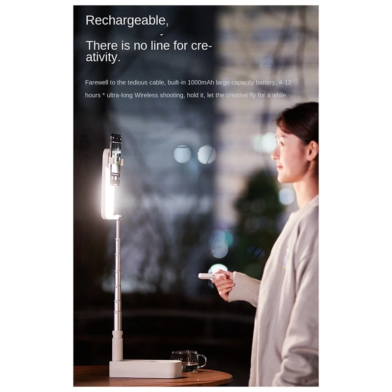 

Mobile Phone Live Broadcast Bracket Mobile Phone Recording Camera Bracket + Fill Light White