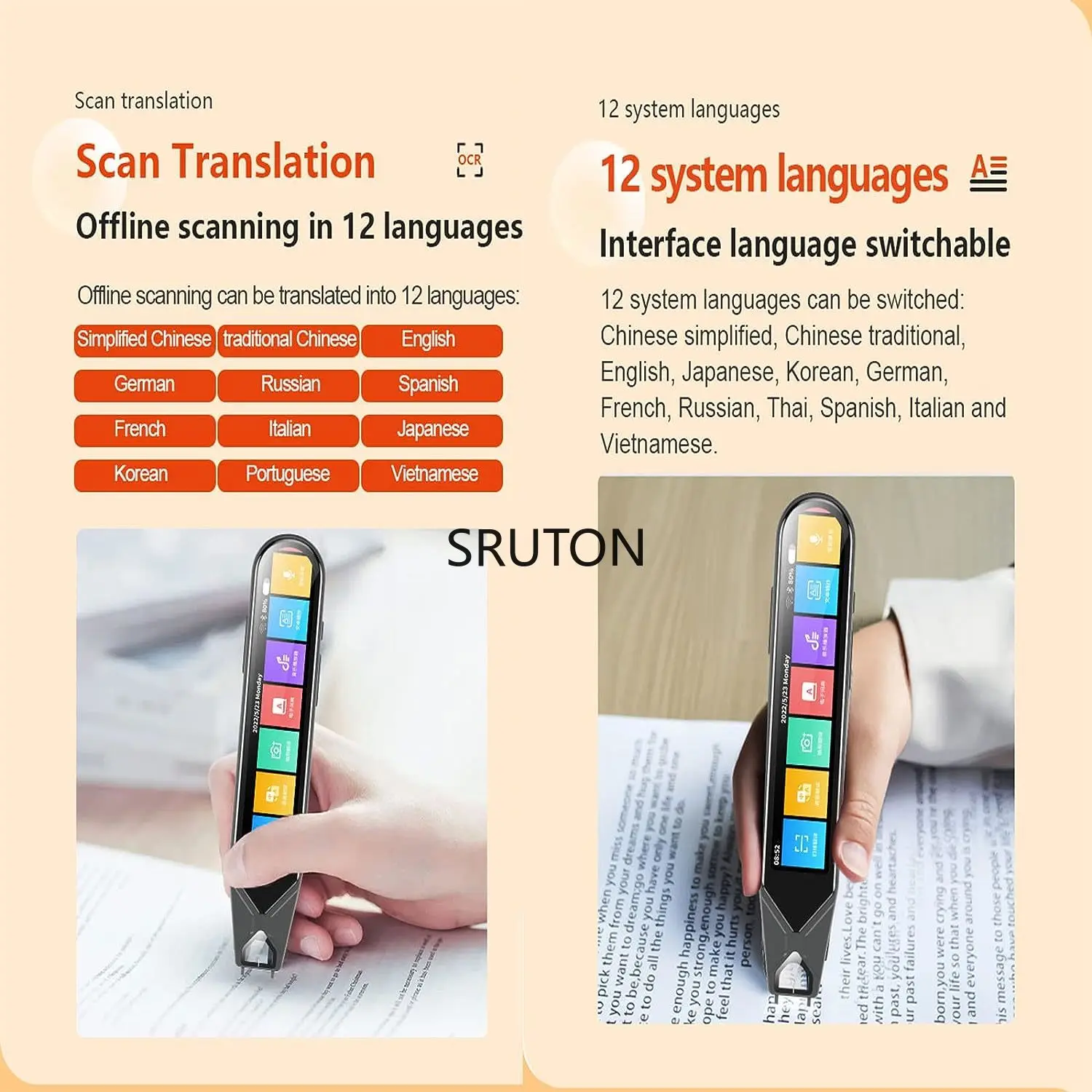 

Portable 134 Languages Translation Pen Voice Scan Translation Pen Scanner Instant Text Scanning Reading Translator Device Pen