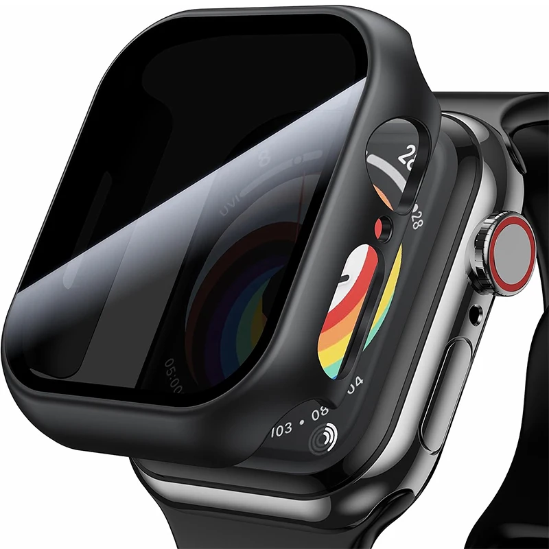 Privacy Screen Protector Case Apple Watch 45mm 44mm 41mm 40mm 49mm Series 9/8/7/6/5/se/4 ultra Cover Anti-Peep PC Bumper watch screen protector case,watch accessories,watch screen protector,apple watch screen protector case,watch case,watch protective case,watch cover,watch protective cover,watch accessory