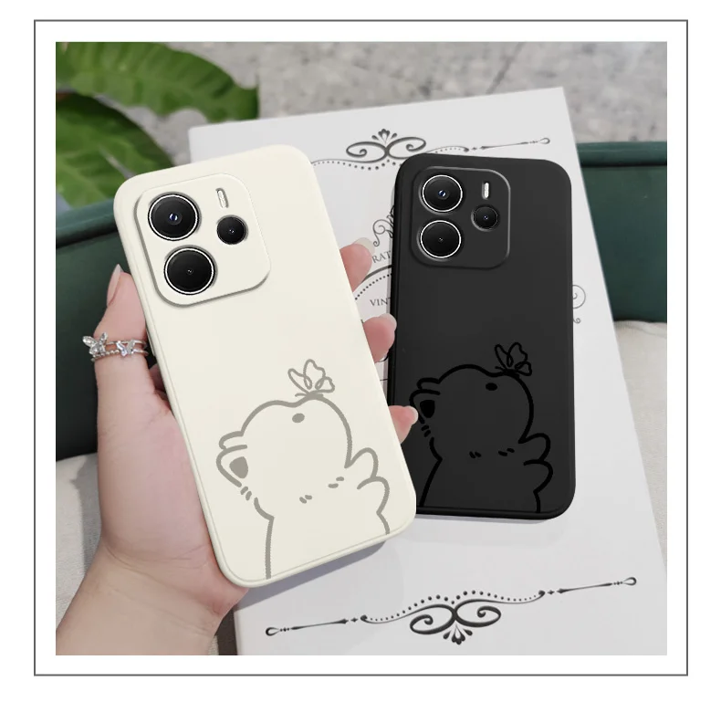 Niedliche Bären-Handyhülle für Xiaomi Redmi Note 14 13 12 12S 11 11S 10 10S Pro Plus 15 15C 14C 4G 5G Silikonhülle – Detail 3