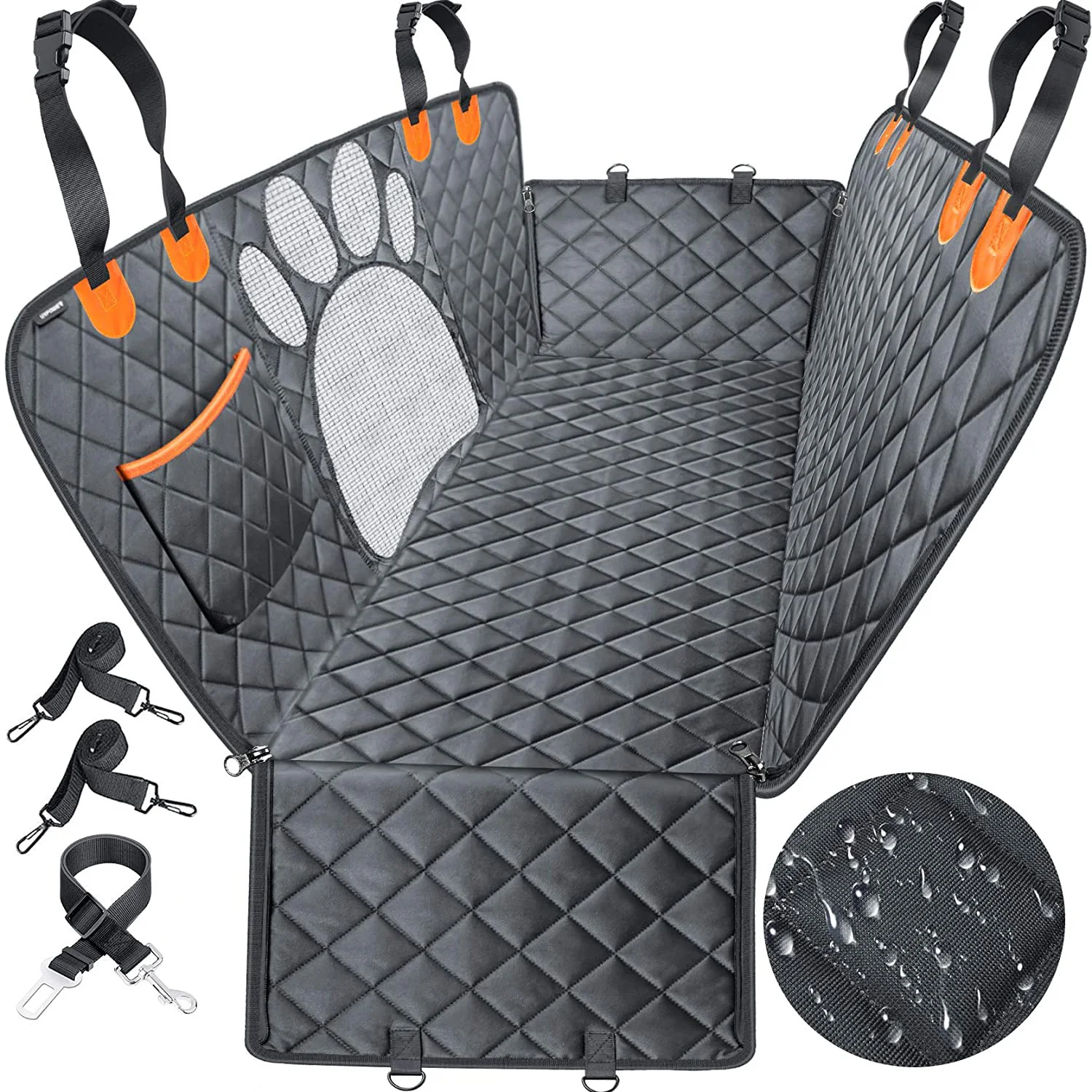 

Dropshipping Convertible Waterproof Nonslip 600D Heavy Scratchproof Mesh Window Car Trucks SUVs Pet Car Seat Cover Dog Hammock