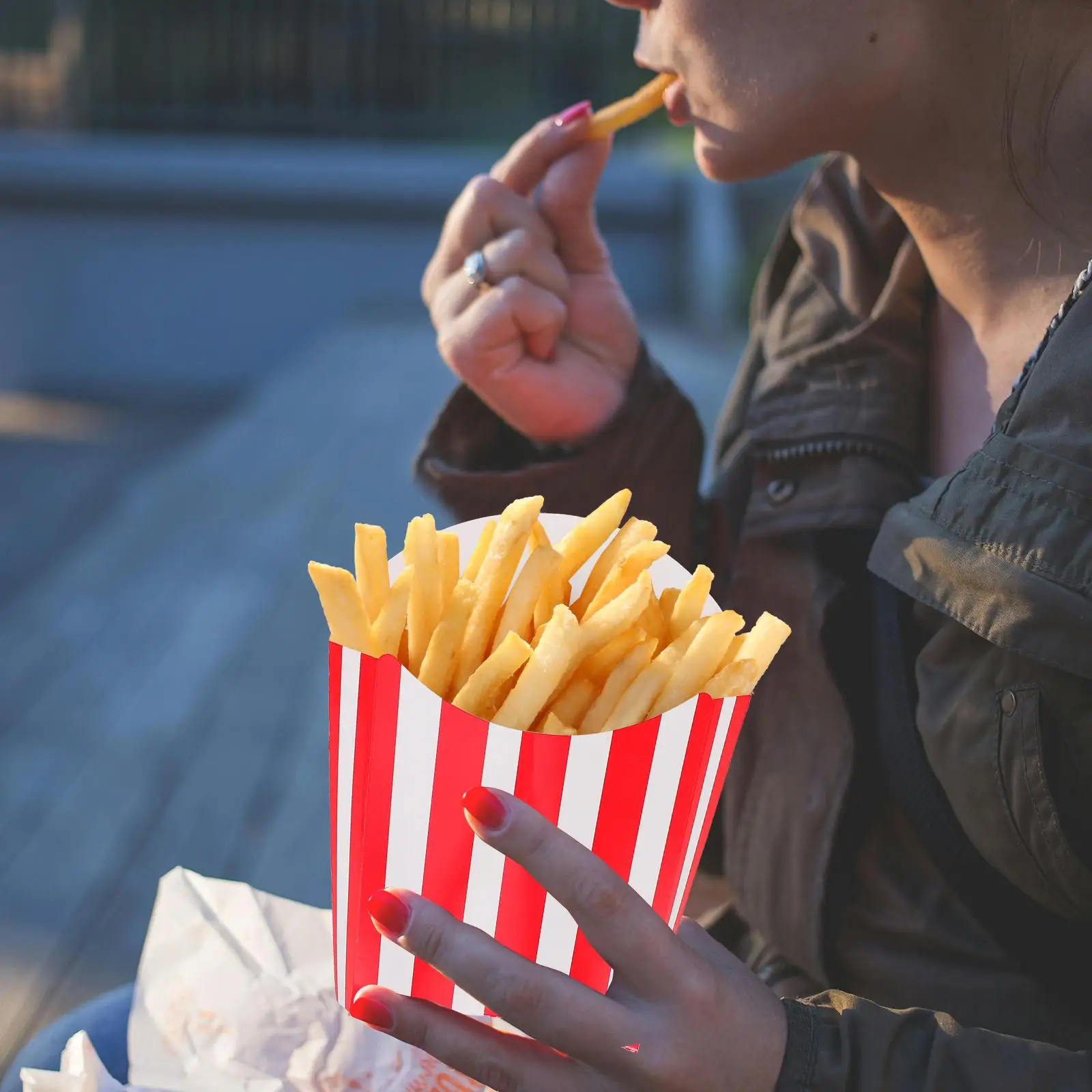 50 Pcs Food Packaging Boxes Disposable Popcorn Boxes Party Supplies Paper Popcorn Snack Containers Fries Party