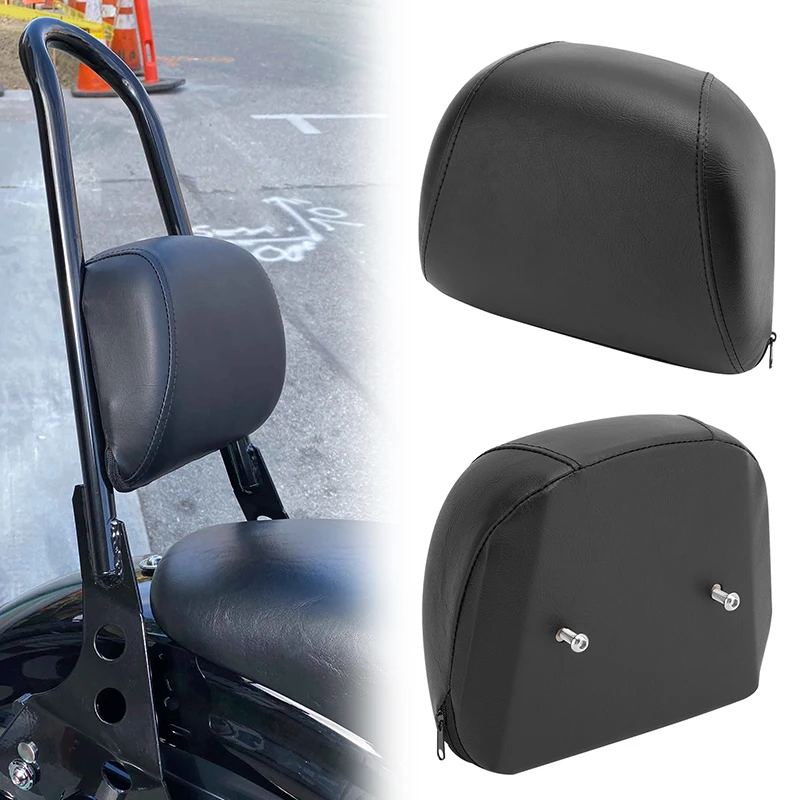 ブラックPUレザー製オートバイ用シーシーバーバックレストクッションパッド
